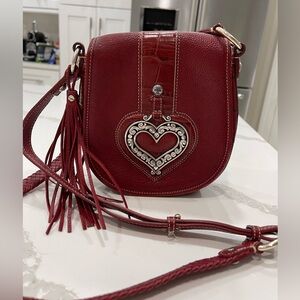 BRIGHTON RED LEATHER CROSSBODY SHOULDER BAG